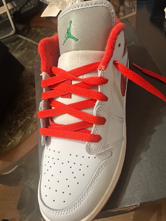 Jordan Other - Air Jordan 1 Low SE Sneaker with Red Accents and Green Jumpman